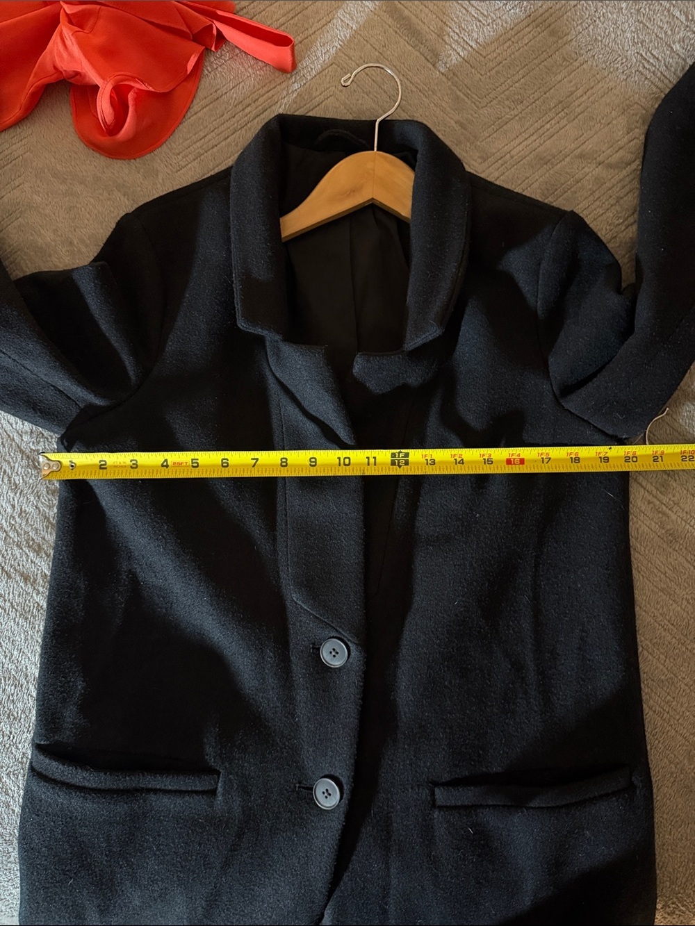 Old Navy Black Wool-Blend Oversized Overcoat | Women's Size M - Picture 7 of 8